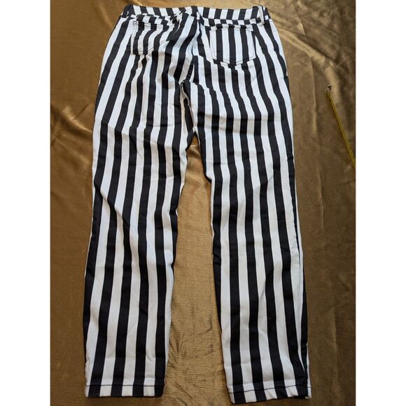 Hot Topic HT Denim Hi-Rise Super Skinny Stripe Jeans Black White Size 17 36x27.5 - Picture 2 of 6